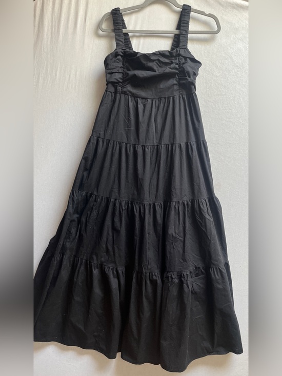 magari Dresses & Skirts - Magari Black Tiered Maxi Dress Sleeveless Cotton Blend Smocked Bodice Size L